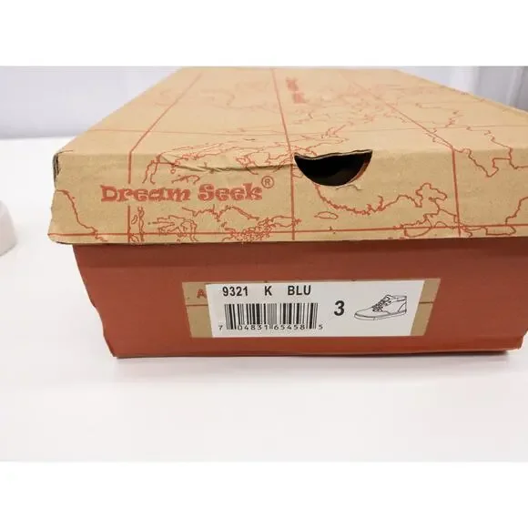 Dream Seek Denim Blue Lace Up Hi-Top Sneakers LB3 - Picture 9 of 13